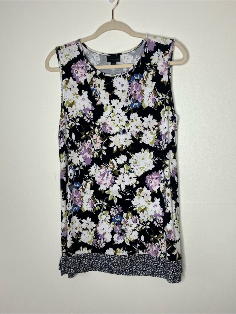 J. Jill Wearever Collection floral tunic tank top M